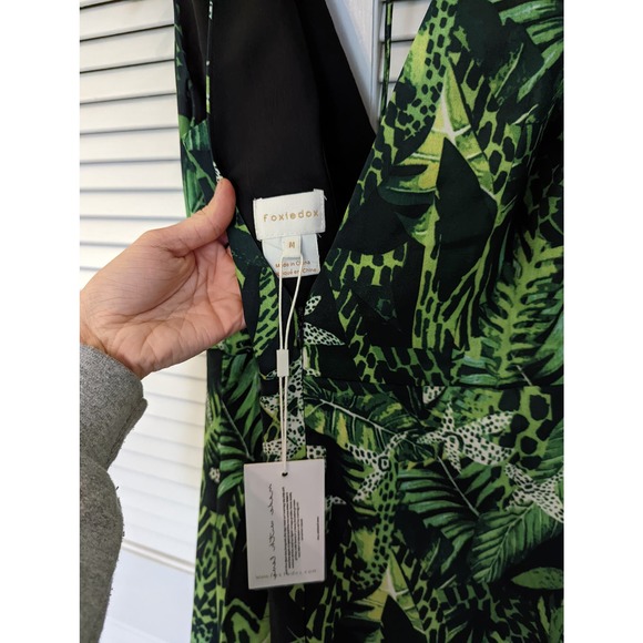 NWT Foxiedox x Anthropologie Green Multicolor Ruffle Maxi Dress - Picture 7 of 8